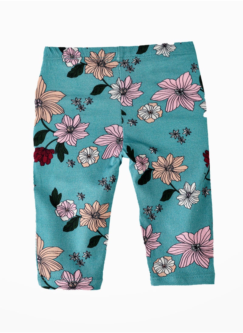Jelliene Girls' Floral Print Elastic Waist Leggings  - Image 2