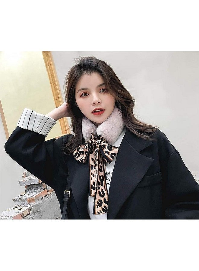 MAGIC Women Collar Scarf Decorative Thick Warm Faux Fur Scarf Neck Scarf with Ribbon(Grey) - Image 2