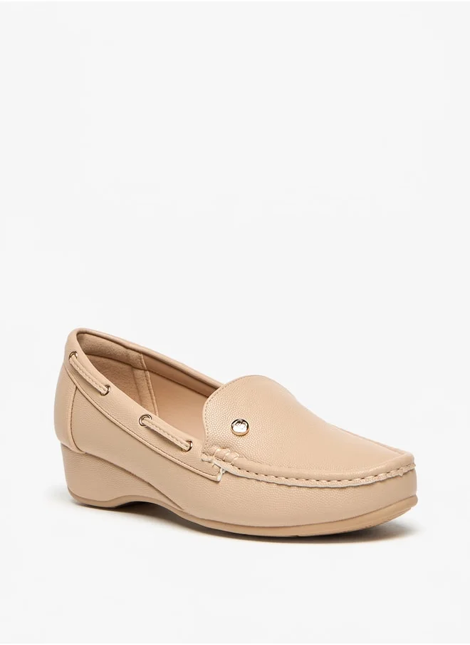 فلورا بيلا من شو إكسبرس Solid Slip-On Loafers with Wedge Heels