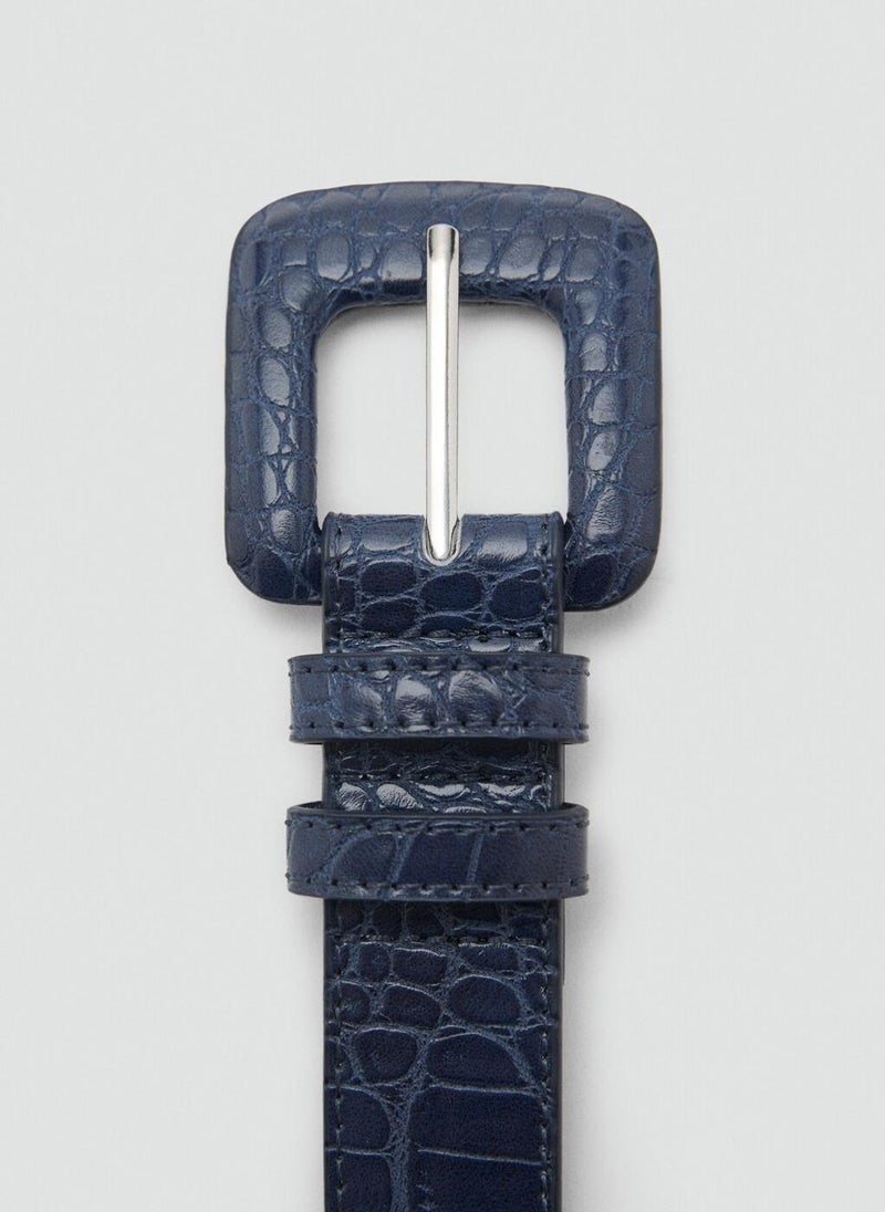 MANGO Crocodile-Effect Belt  - Image 4