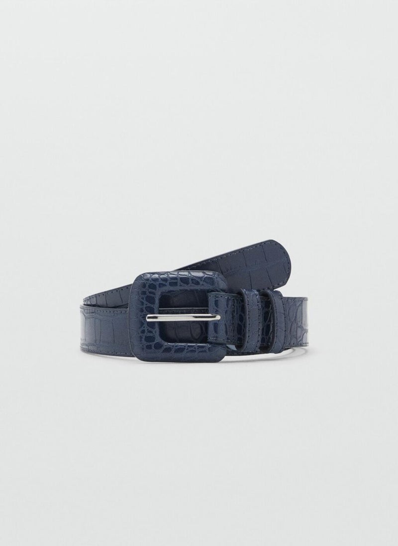 MANGO Crocodile-Effect Belt  - Image 1