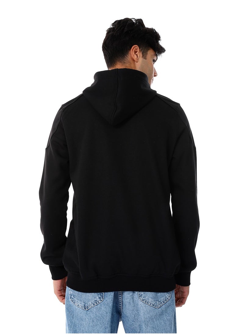 Caesar - Mens Closed Hoodie With Silver Buttons - Image 1