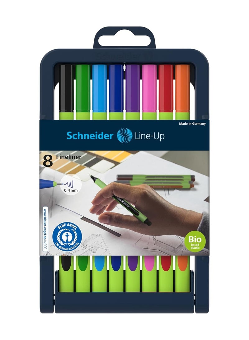 Schneider مجموعة 8 قطع من أقلام التحديد الرفيعة 0.4 مم متعددة الألوان - Image 1