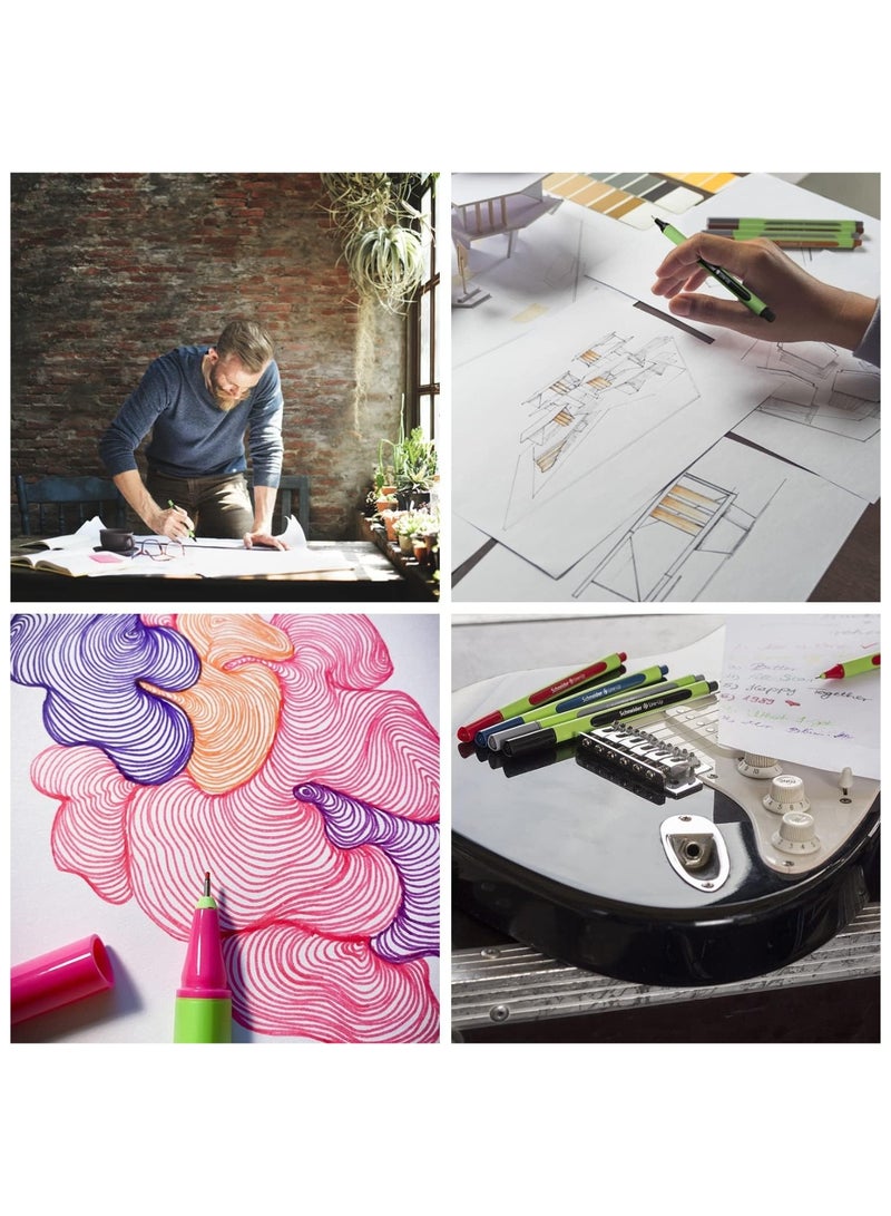 Schneider مجموعة 8 قطع من أقلام التحديد الرفيعة 0.4 مم متعددة الألوان - Image 4