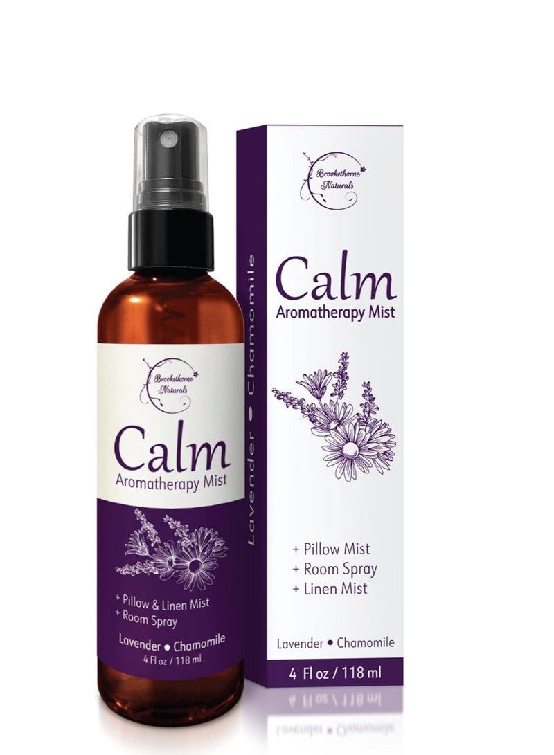 brookethorne naturals Calm Aromatherapy Spray with Lavender & Chamomile Essential Oil. Natural Sleep Spray, Pillow Spray, Linen Mist & Room Spray. Lavender Spray Air Freshener for Relaxation & Sleep - Brookethorne Naturals  - Image 1