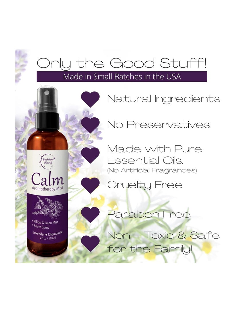 brookethorne naturals Calm Aromatherapy Spray with Lavender & Chamomile Essential Oil. Natural Sleep Spray, Pillow Spray, Linen Mist & Room Spray. Lavender Spray Air Freshener for Relaxation & Sleep - Brookethorne Naturals  - Image 2