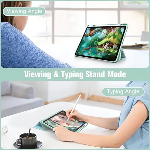 MOCA Case for Xiaomi Pad 5 / Pad 5 11 Pro with Pen Holder,Transparent Hard Shell Back Cover Protective Slim Case for Xiaomi Mi Pad 5 /Pad 5 Pro 11” (Emerald Marble, Xiaomi Pad 5 11 Inch) - Image 3