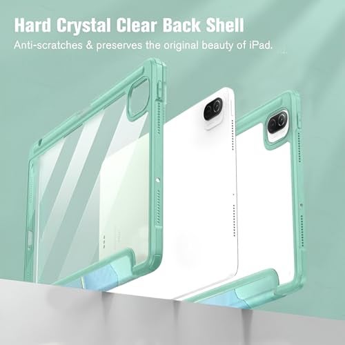 MOCA Case for Xiaomi Pad 5 / Pad 5 11 Pro with Pen Holder,Transparent Hard Shell Back Cover Protective Slim Case for Xiaomi Mi Pad 5 /Pad 5 Pro 11” (Emerald Marble, Xiaomi Pad 5 11 Inch) - Image 4