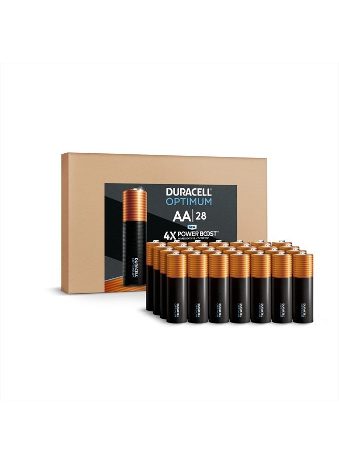 Duracell Duracell Optimum AA Batteries, 28 Count Pack Double A Battery with Power Boost Ingredients, Long-lasting Power Alkaline AA Battery for Household Devices (Ecommerce Packaging)  - Image 1