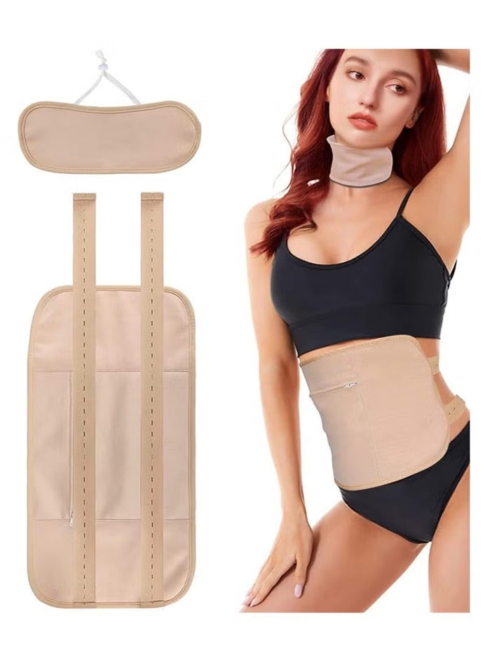 صاروخ فلاير حزمة زيت الخروع ، عبوة زيت الخروع العضوي القابلة لإعادة الاستخدام للتخلص من السموم من الكبد والأرق والإمساك والالتهابات ، شريط مطاطي قابل للتعديل من قطن الخيزران قابل للغسل ومقاوم للتسرب (كاكي) - Image 1