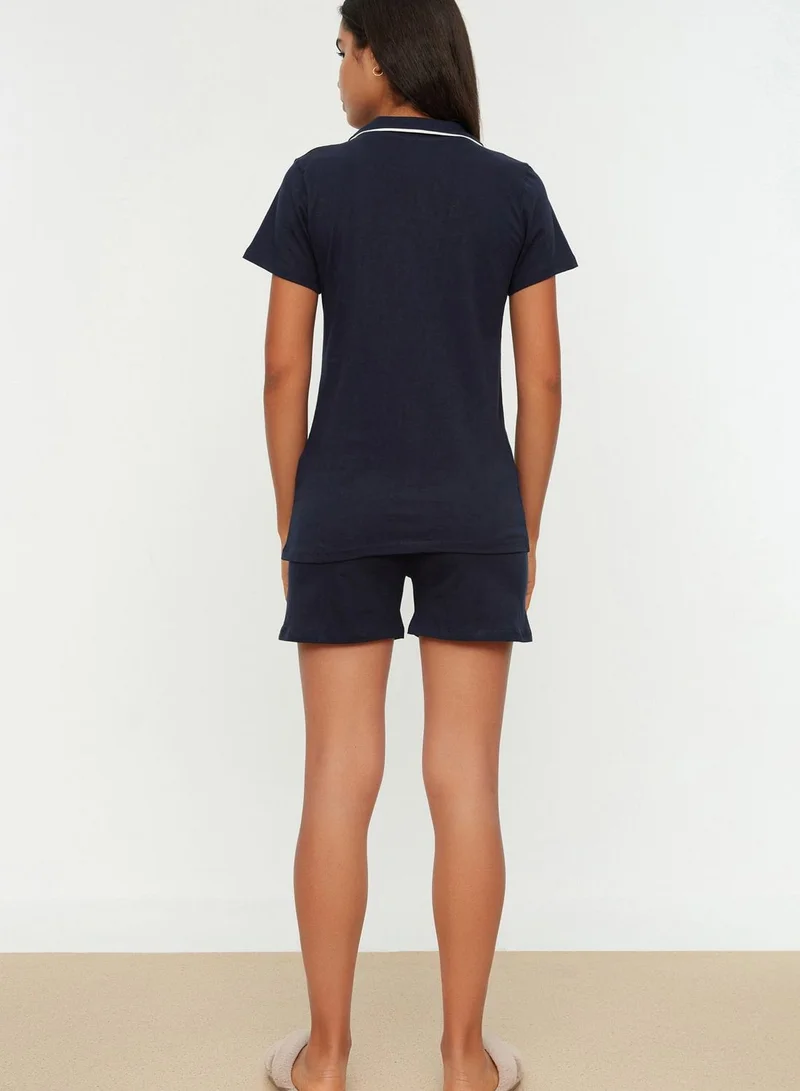 trendyol Piping Detail Knitted Pajamas Set