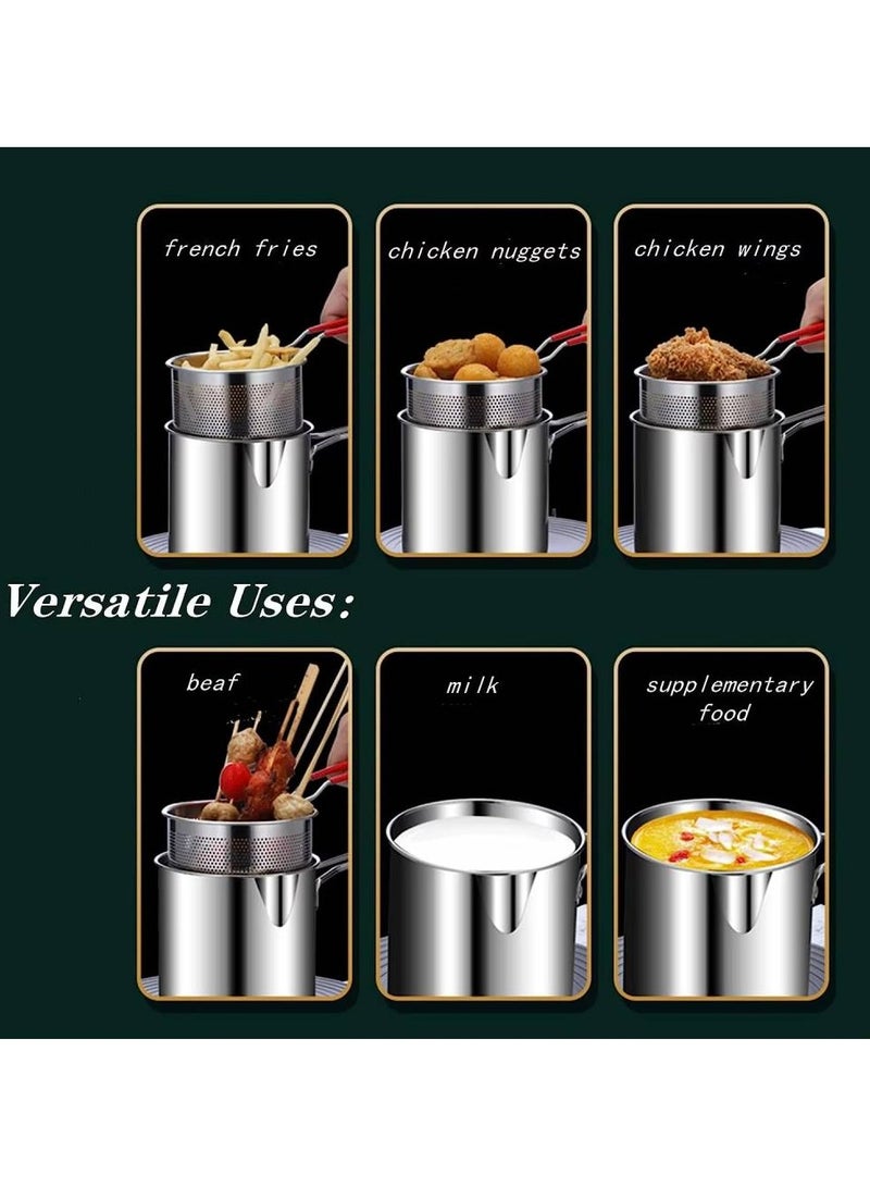 Deep Frying Pot Kitchen Fryer With Strainer Stainless Steel Tempura Fryer Pan Fry Pot Chicken Fried Chicken Cooking Tools  - Image 3