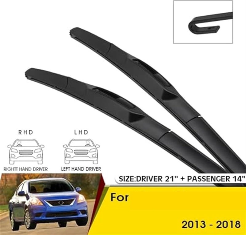 DEMULAX Car Front Wiper Blades for Nissan Versa 2013-2018 - Image 5