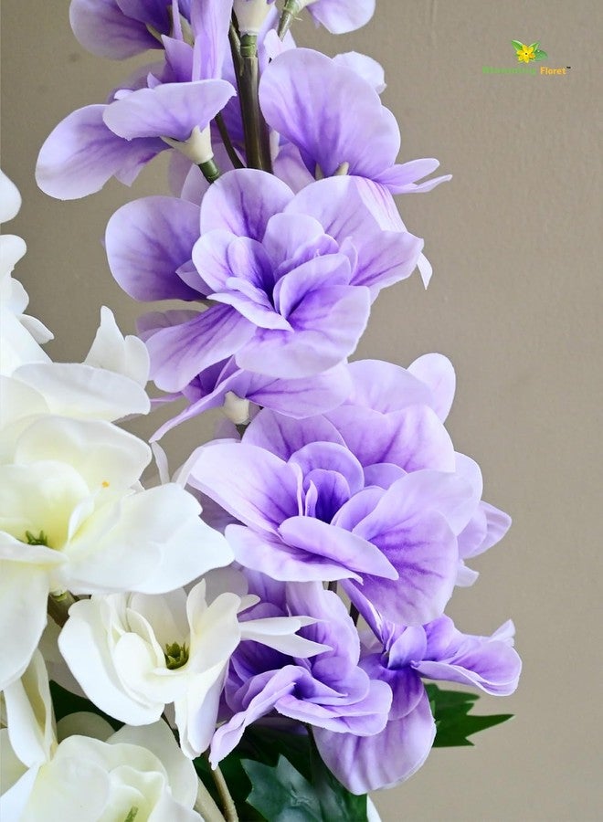 Blooming Floret Artificial Delphinium Flower Sticks | 82 cm Long Decorative Stems | Premium Faux Flowers for Vases & Events (Lavender Frost) - Image 2