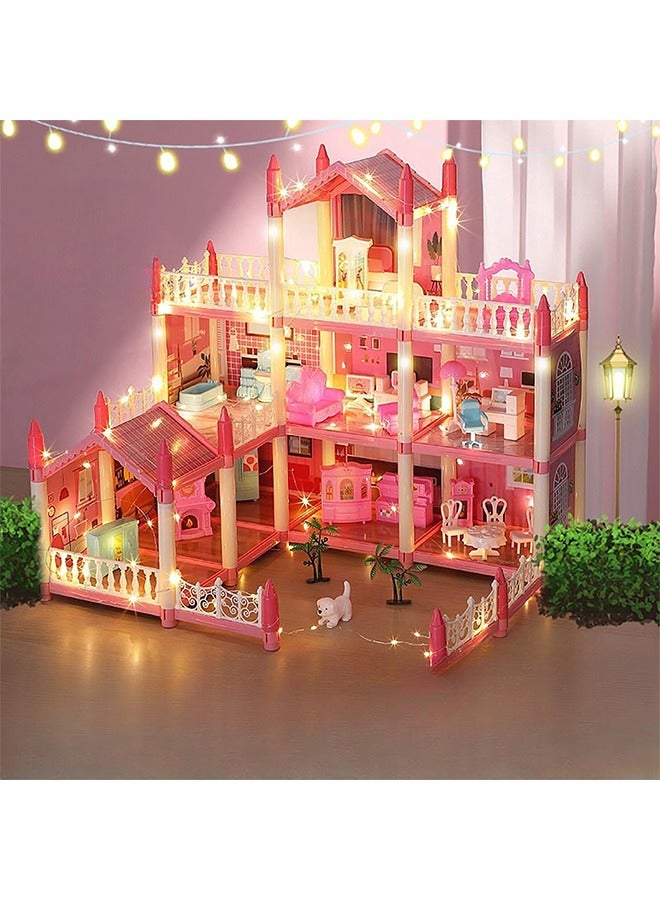 Beauenty Doll House Dream House For Girls 3 Story 9 Rooms Dollhouse Toddler Playhouse DIY Building Kids Gift For 3-10 Year Old Girls - Image 1