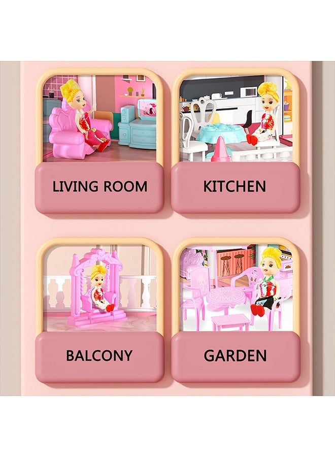 Beauenty Doll House Dream House For Girls 3 Story 9 Rooms Dollhouse Toddler Playhouse DIY Building Kids Gift For 3-10 Year Old Girls - Image 3