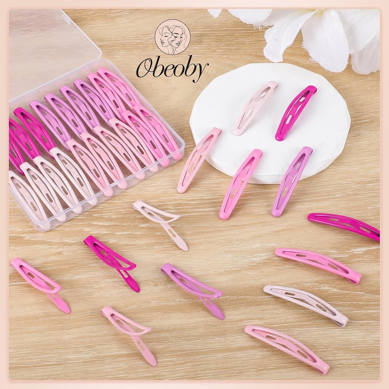 obeoby 40 ��طعة من مشابك الشعر المعدنية ذات 5 ألوان، مقاس 2.36 بوصة، إكسسوارات للنساء والفتيات، هدايا عيد الحب للأطفال، وردي - Image 5