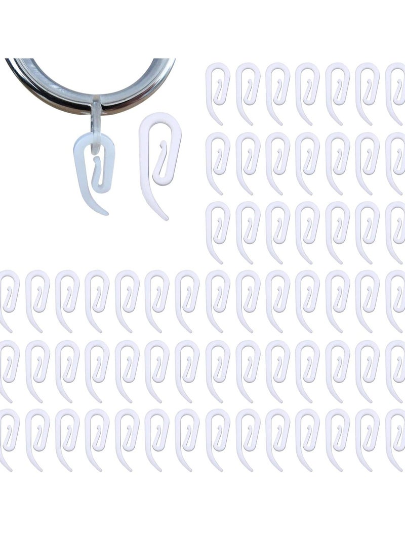 Bukela - Plastic Curtain Hooks for Window Curtain or Door Curtain, Plastic Curtain Header Tape Drapery Hooks 100Pack - Image 1
