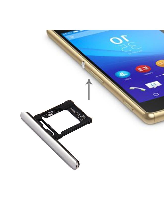 erorex Micro SD / SIM Card Tray + Card Slot Port Dust Plug for Sony Xperia XZ Premium (Dual SIM Version)(Silver) - Image 1