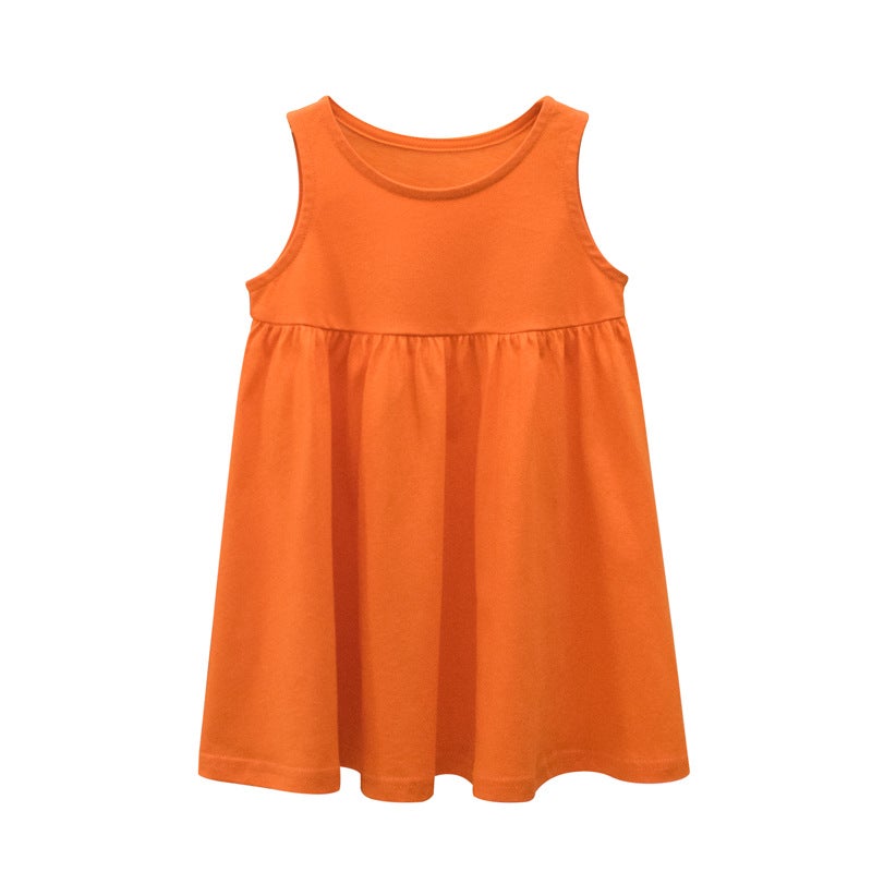 27home Girls Summer Dress Sleeveless Vest 2024 HQ800 Orange