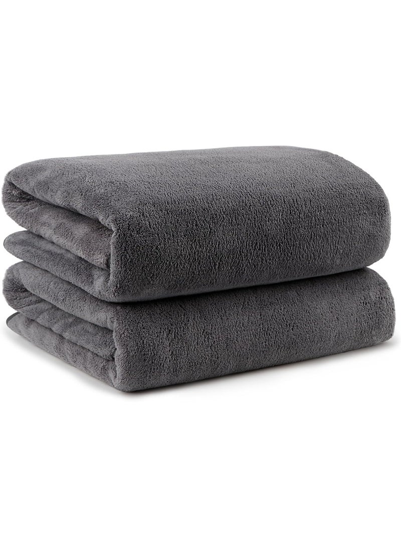 CHU DAI 2-Pack Microfiber Bath Towel 70*140cm, Soft, Durable, Super Absorbent and Fast Drying, Grey - Image 1