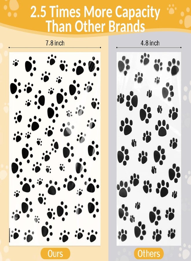 VALUCKEE 100Pcs Larger Capacity Dog Paw Print Cellophane Bags, Dog Cat Treat Bags with Stickers, Candy Bags, Dog Birthday Party Supplies, Gift Bags Pet Party Favors, Birthday - Image 4