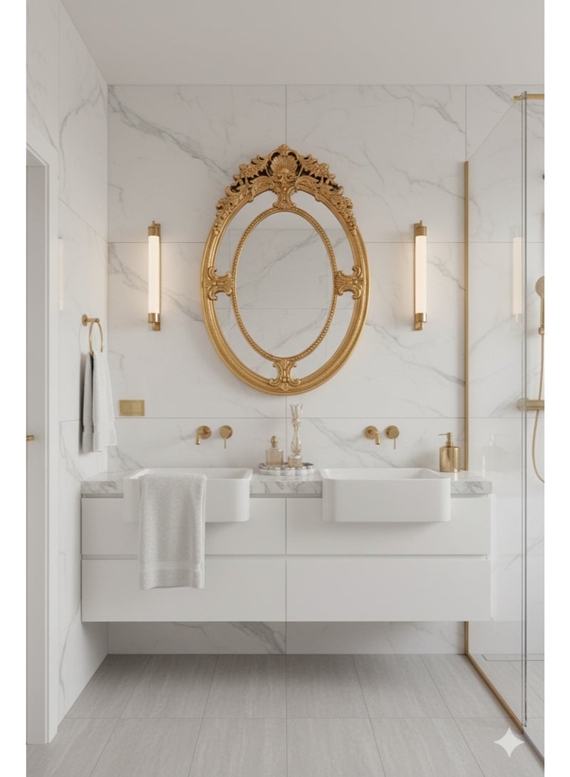 Generic420apple An elegant mirror with a luxurious frame adds a touch of sophistication to the space. 80 x 54 cm - Image 1