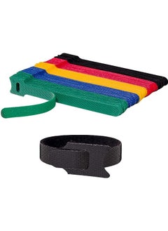 Fastening Cable Ties with Hook and Loop, 6 inch Multi-Purpose Cable Straps Wire Ties Cable Management, Adjustable Cord organizer Ties for Computer (50PCS 5 Colors)