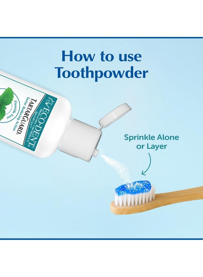 Eco-Dent TartarGuard Baking Soda Toothpowder - Enzyme Cleaning Action for Tartar Control, SLS-Free, Fluoride-Free Toothpaste Alternative, Fresh Mint Tooth Powder, 2 Oz (Pack of 2) - Image 3