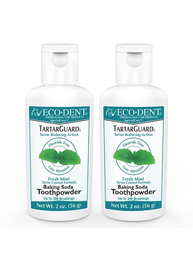 Eco-Dent TartarGuard Baking Soda Toothpowder - Enzyme Cleaning Action for Tartar Control, SLS-Free, Fluoride-Free Toothpaste Alternative, Fresh Mint Tooth Powder, 2 Oz (Pack of 2) - Image 1