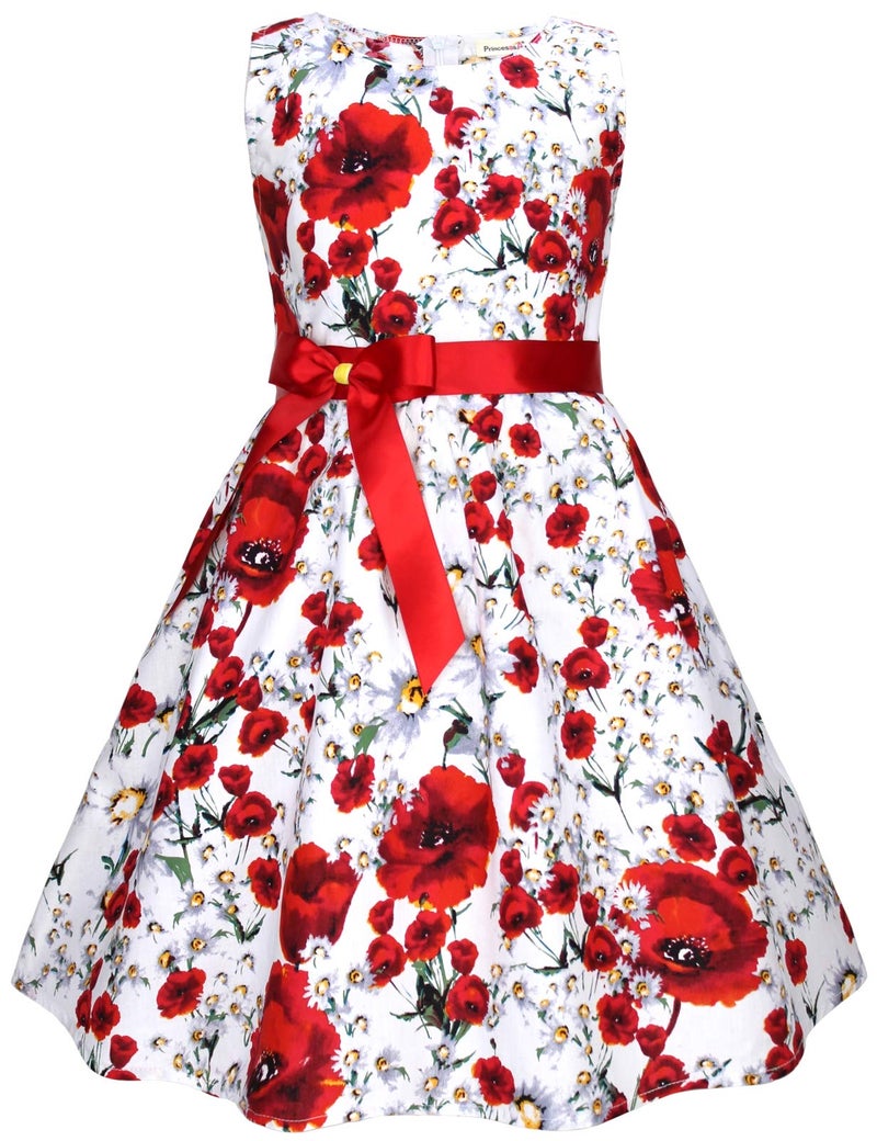PrinceSasa Party Floral Little Girls Toddler Summer Dresses Clothes,E35,7-8 Years(140) - Image 1