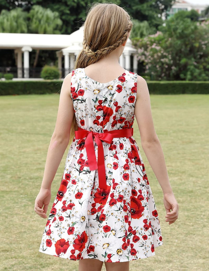 PrinceSasa Party Floral Little Girls Toddler Summer Dresses Clothes,E35,7-8 Years(140) - Image 3