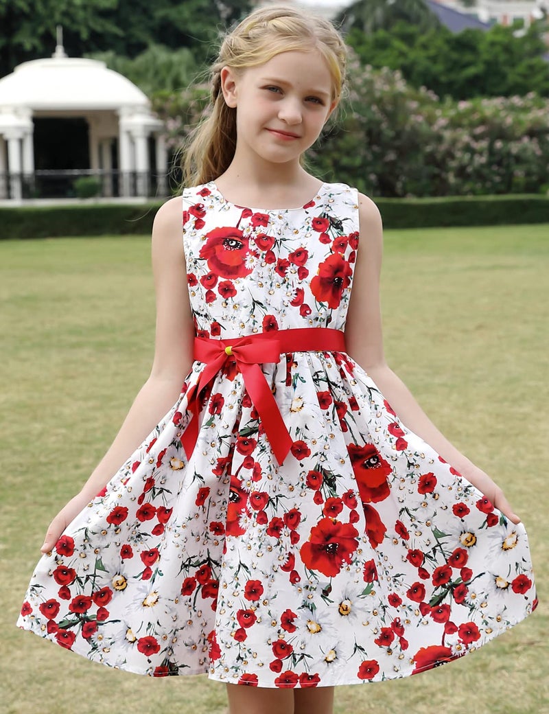 PrinceSasa Party Floral Little Girls Toddler Summer Dresses Clothes,E35,7-8 Years(140) - Image 2