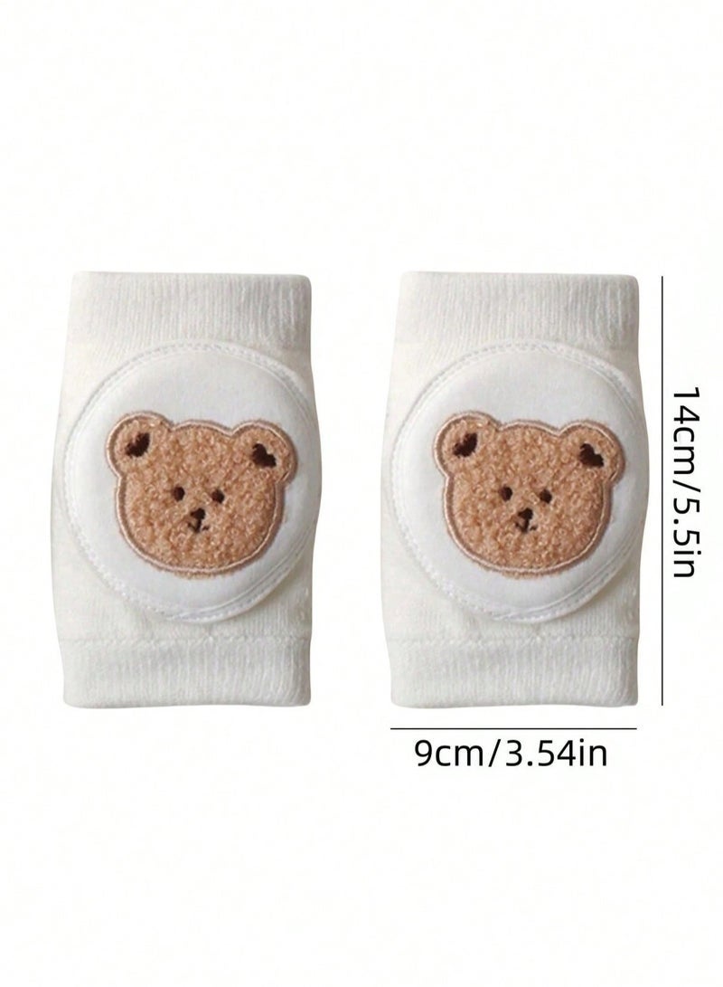 DURKU 1 Pairs Baby Knee Pads for Crawling, Breathable Summer Baby Crawling Knee Pads, Anti Slip Adjustable Knee Pads, High Elastic Soft Baby Knee Protectors, Leg Warmers for Baby Toddler Girls Boys (Cute Bear) - Image 2