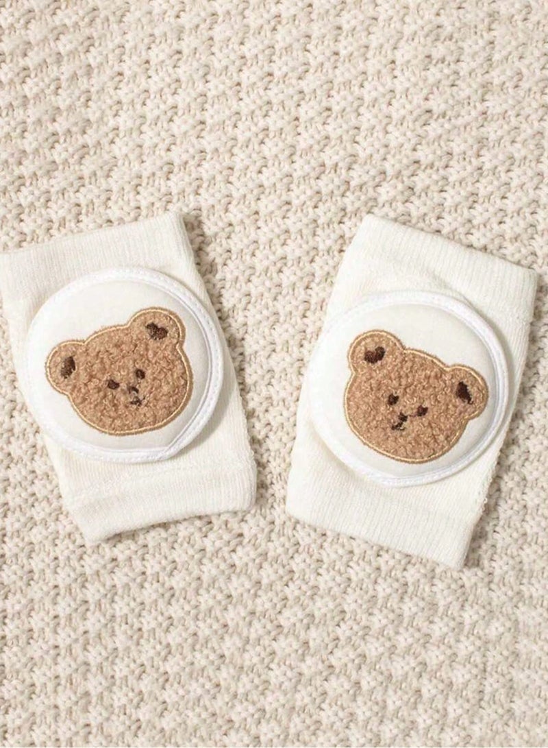 DURKU 1 Pairs Baby Knee Pads for Crawling, Breathable Summer Baby Crawling Knee Pads, Anti Slip Adjustable Knee Pads, High Elastic Soft Baby Knee Protectors, Leg Warmers for Baby Toddler Girls Boys (Cute Bear) - Image 4