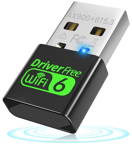 Auscoumer USB WiFi 6 Adapter for PC Desktop Laptop 900Mbps Dual Band 245GHz with Bluetooth 53 Nano Size Plug Play Windows 1110 DriverFree Reconnect 7 Devices Simultaneously - Image 1