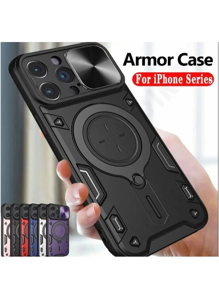 Magnetic case for iPhone 16 Pro Max with sliding camera. Armored shockproof cover-Blue  - Image 4