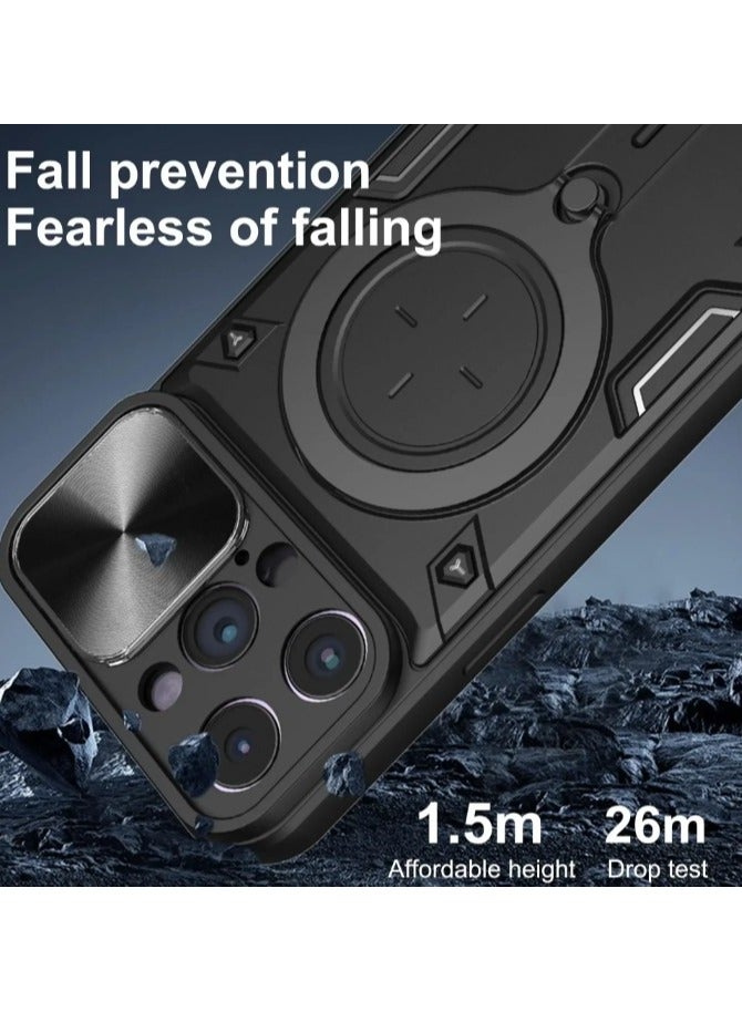 Magnetic case for iPhone 16 Pro Max with sliding camera. Armored shockproof cover-Blue  - Image 5
