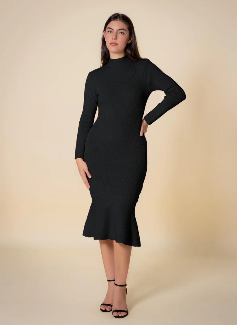 SHAPES KNITTED MIDI DRESS