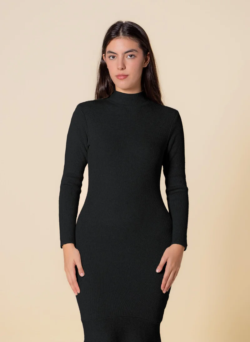 SHAPES KNITTED MIDI DRESS