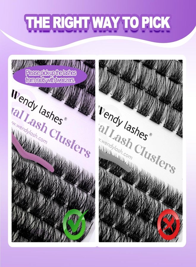 WENDY LASHES Cluster Lashes Individual Lash Extensions DIY Eyelashes C/D Curl Cluster Lash DIY Soft and Wispy Clusters Eyelashes Extensions Eyelash Clusters Extensions(Natural/Volume-0.07D,12-16mm Mixed) - Image 5