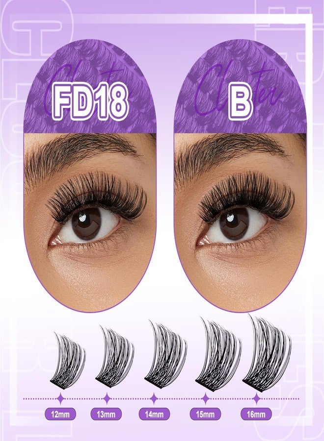 WENDY LASHES Cluster Lashes Individual Lash Extensions DIY Eyelashes C/D Curl Cluster Lash DIY Soft and Wispy Clusters Eyelashes Extensions Eyelash Clusters Extensions(Natural/Volume-0.07D,12-16mm Mixed) - Image 4