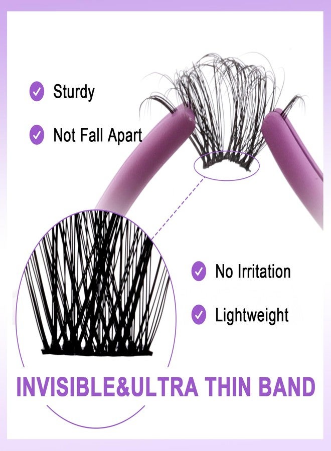 WENDY LASHES Cluster Lashes Individual Lash Extensions DIY Eyelashes C/D Curl Cluster Lash DIY Soft and Wispy Clusters Eyelashes Extensions Eyelash Clusters Extensions(Natural/Volume-0.07D,12-16mm Mixed) - Image 3