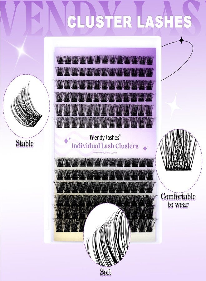 WENDY LASHES Cluster Lashes Individual Lash Extensions DIY Eyelashes C/D Curl Cluster Lash DIY Soft and Wispy Clusters Eyelashes Extensions Eyelash Clusters Extensions(Natural/Volume-0.07D,12-16mm Mixed) - Image 2