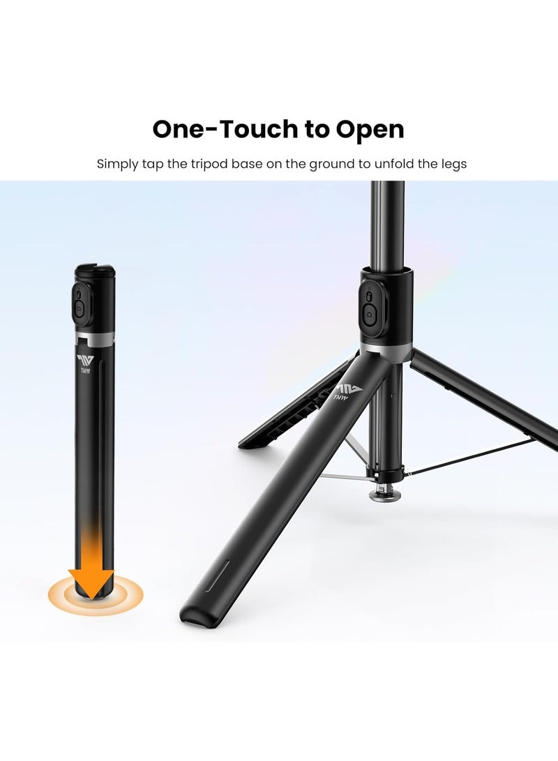 TNW PL1 177cm Tripod Selfie Stick for iPhone 17 16 with Magnetic Remote, 360° Rotatable Phone Tripod Stand Portable Selfie Tripod for Travel/Vlogging/Selfies/Live/Video Recording - Image 2
