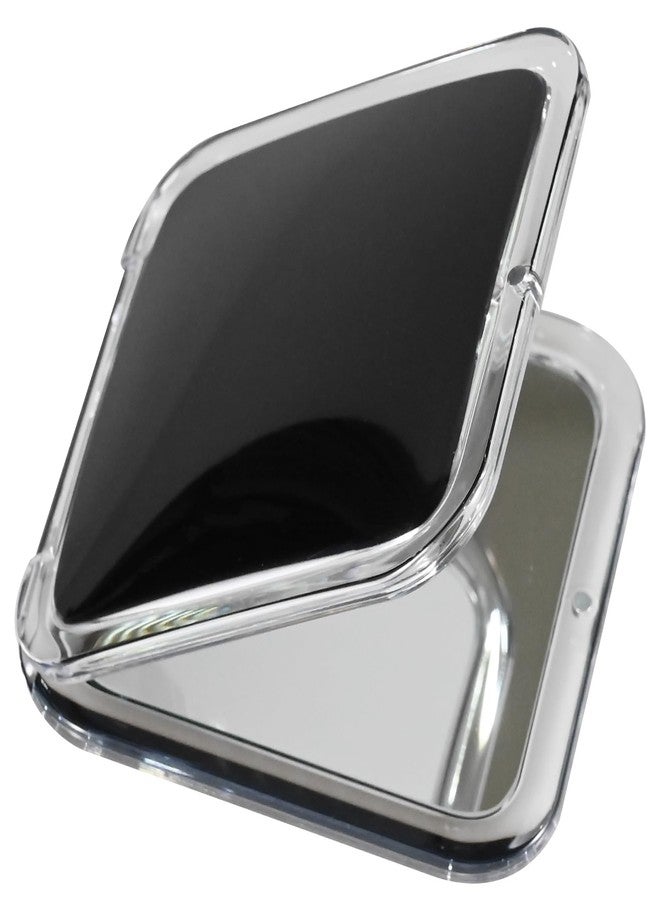 MIRRORVANA 30X Compact Magnifying Mirror for Travel, Handheld and Foldable Square Design - Lightweight Mini Pocket-Sized Magnified Mirror, Ideal for Purse or Handbag Use - 3.3" x 3.3" (Black) - Image 2
