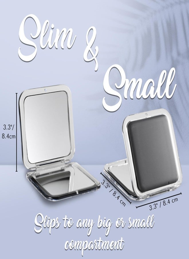 MIRRORVANA 30X Compact Magnifying Mirror for Travel, Handheld and Foldable Square Design - Lightweight Mini Pocket-Sized Magnified Mirror, Ideal for Purse or Handbag Use - 3.3" x 3.3" (Black) - Image 5