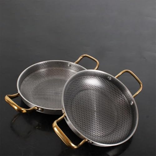 samusagya 24cm Stainless Steel Seafood Frying Pan – Versatile Honeycomb Nonstick Griddle, Perfect for Frying, Searing, and Grilling, Durable & Easy-Clean Cooking Pan - Image 3