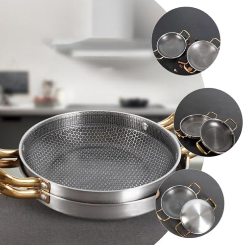 samusagya 24cm Stainless Steel Seafood Frying Pan – Versatile Honeycomb Nonstick Griddle, Perfect for Frying, Searing, and Grilling, Durable & Easy-Clean Cooking Pan - Image 4