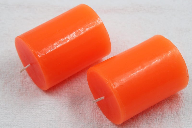 atorakushon® Paraffin Wax Smokeless Scented 2.5"X3" Tall Pillar Candles for Any Decoration Pack of 2 (Orange) - Image 3